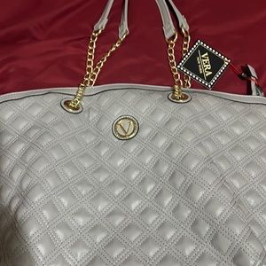 Brand new Tag still on Large Gray leather Tote bag